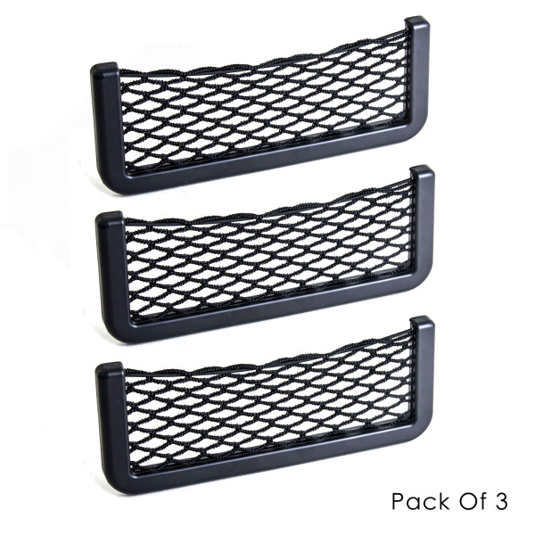 Pyramid Plastics Pyramid self adhesive storage pocket black pack of 3 (large)